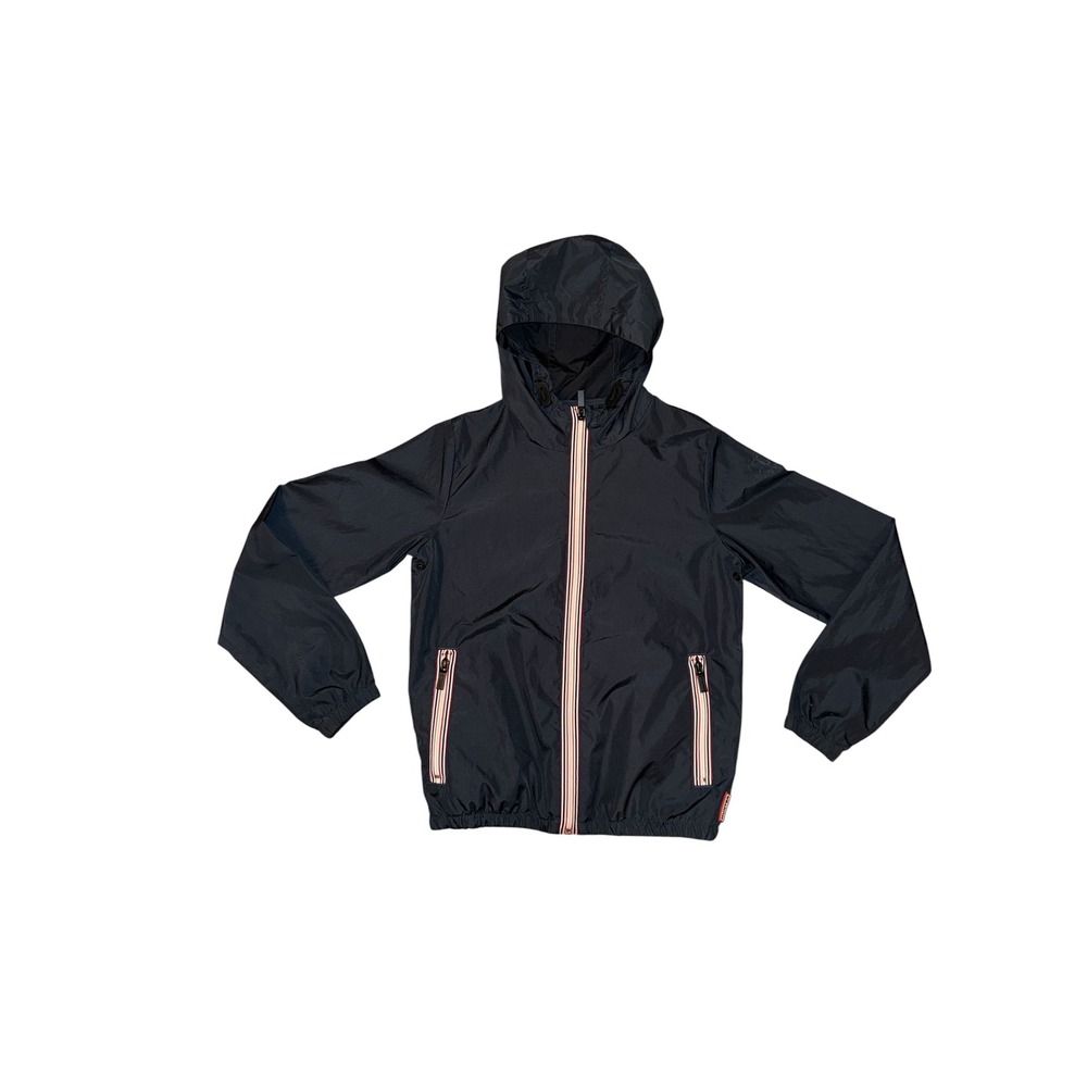 Hunter Original Windbreaker Kids Age 11-12 Navy Blue Hooded Full Zip Jacket